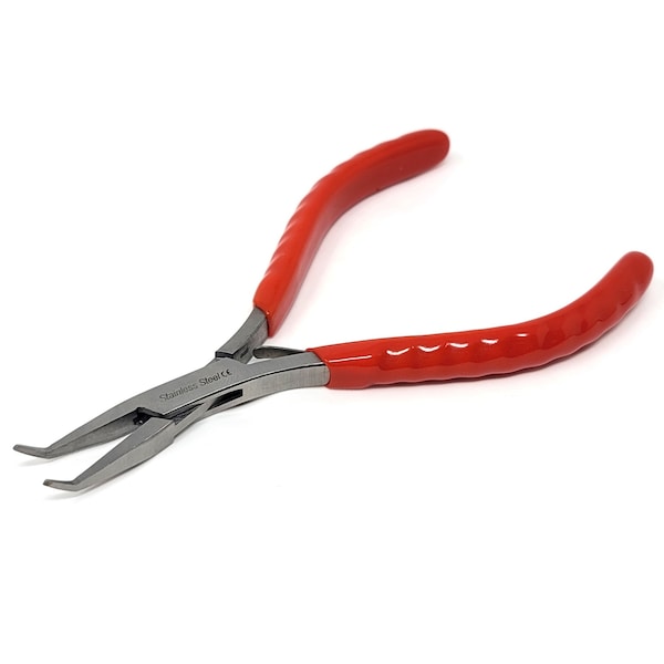 A2Z Scilab Jewelry Making Pliers Slim Bent Nose Professional Repair Stainless Steel Tool with Cushion Grip A2Z-ZR944 - main